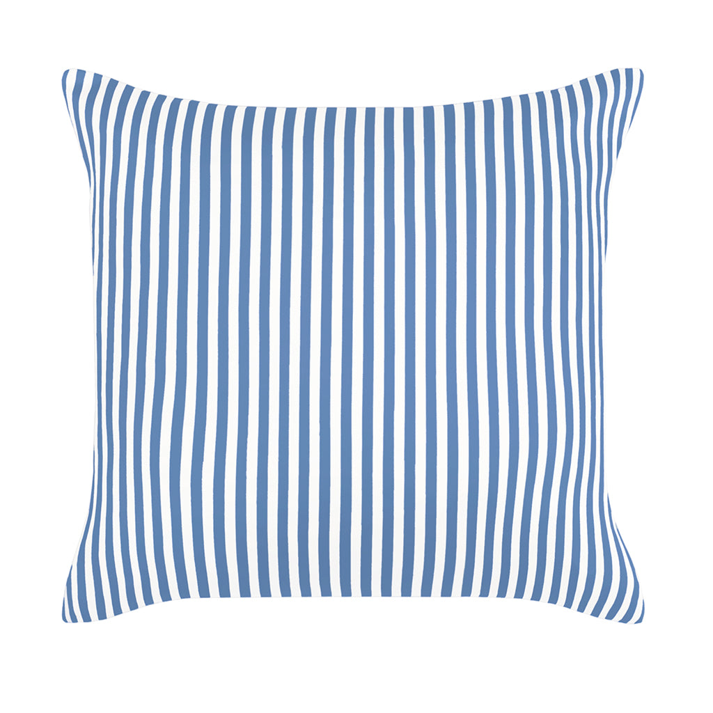 Bedroom inspiration and bedding decor | The Capri Blue Striped Square Throw Pillow Duvet Cover | Crane and Canopy