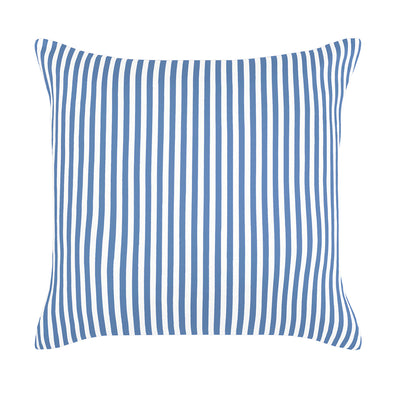The Capri Blue Striped Square Throw Pillow