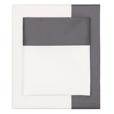Charcoal Grey Border Sheet Set (Fitted, Flat, & Pillow Cases)