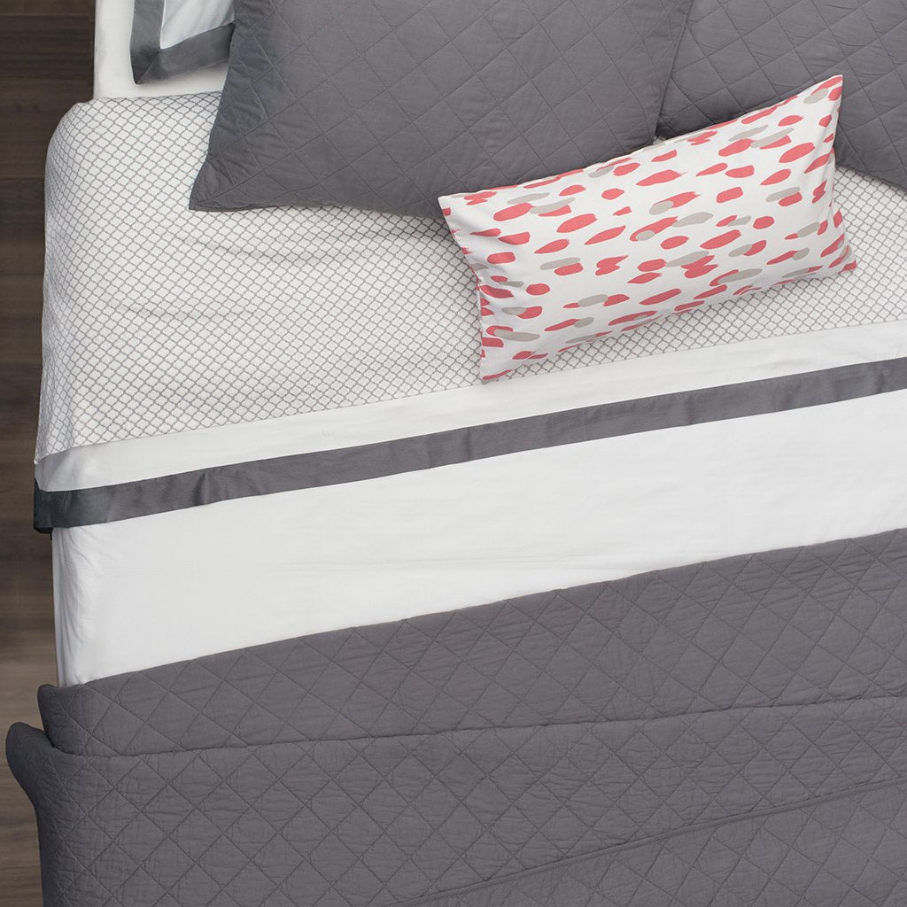 Charcoal Grey Linden Border Duvet Cover