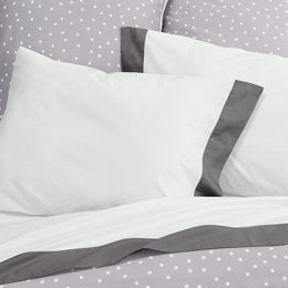 Charcoal Grey Border Sheet Set (Fitted, Flat, & Pillow Cases)