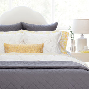 Charcoal Grey Diamond Quilt Euro Sham