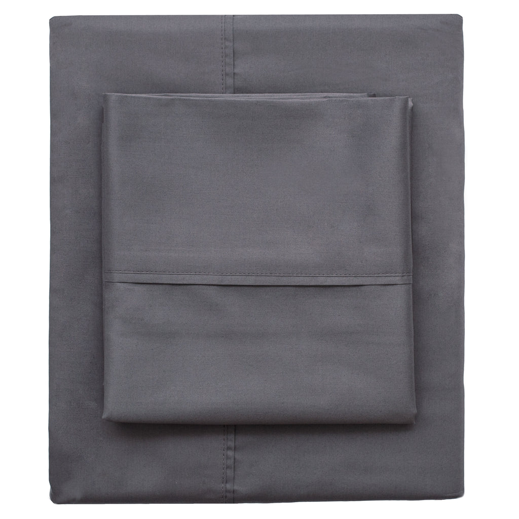 Bedroom inspiration and bedding decor | Charcoal Grey 400 Thread Count Flat Sheets | Crane and Canopy