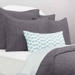 Charcoal Grey Chevron Quilt Euro Sham