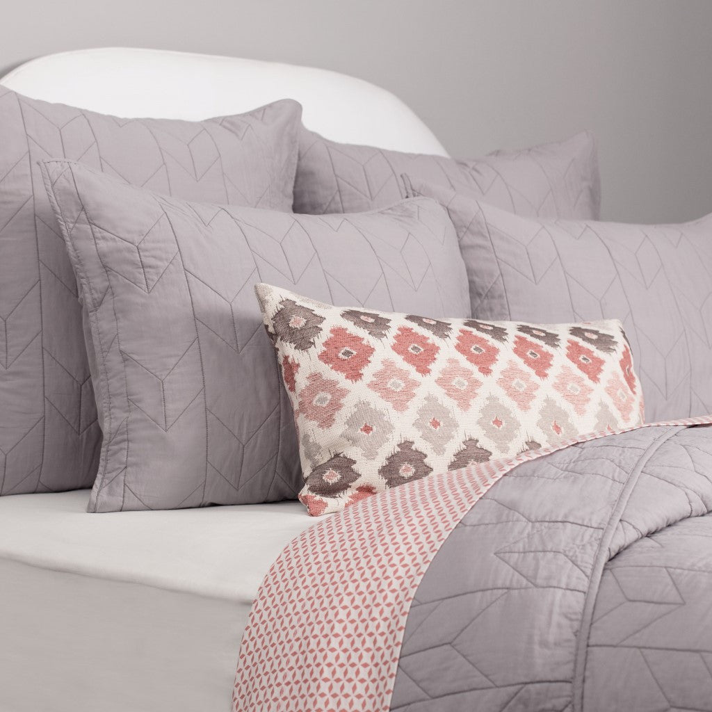 Bedroom inspiration and bedding decor | Light Grey Chevron Quilt Sham Pair Duvet Cover | Crane and Canopy