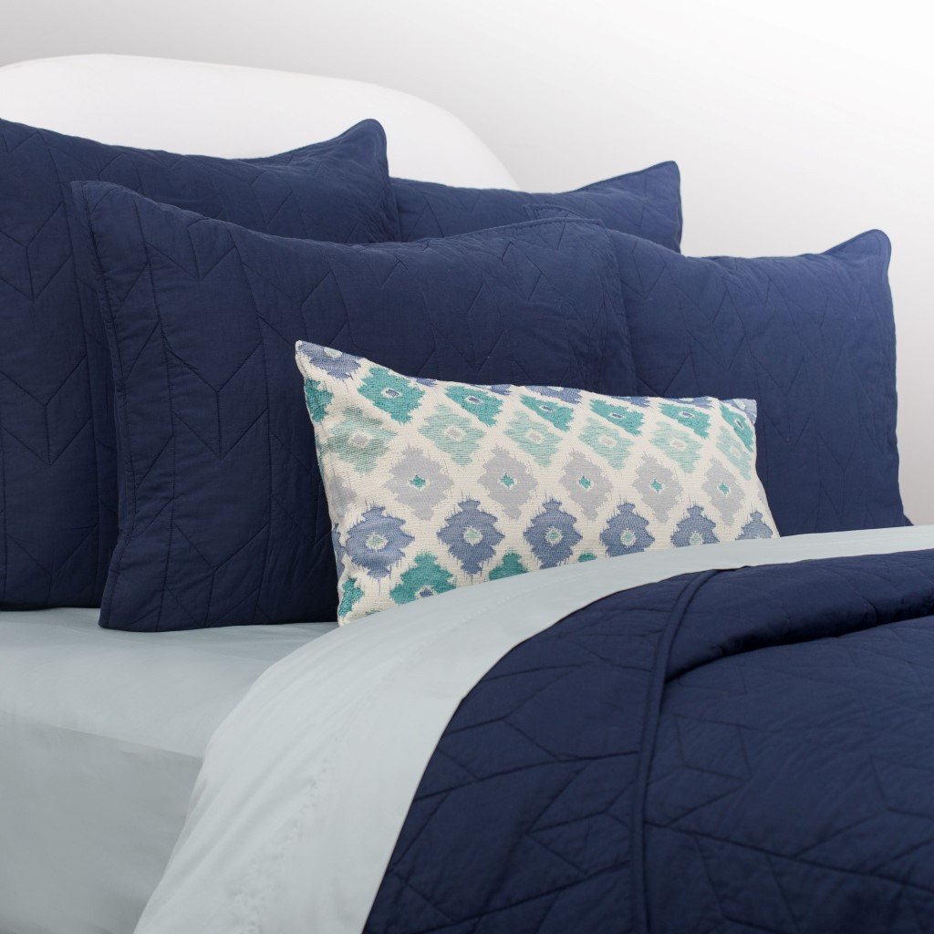 Bedroom inspiration and bedding decor | Navy Blue Chevron Quilt Duvet Cover | Crane and Canopy