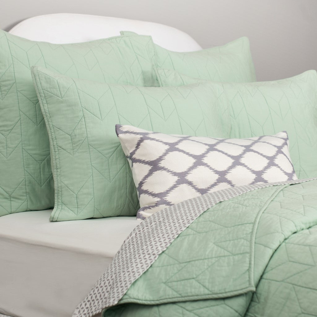 Bedroom inspiration and bedding decor | The Chevron Seafoam Green Quilt & Sham Duvet Cover | Crane and Canopy