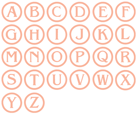 Image of all the letters in Stamp