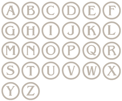 Image of all the letters in Stamp