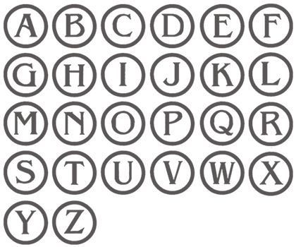 Image of all the letters in Stamp