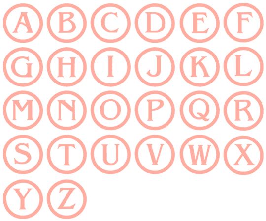 Image of all the letters in Stamp