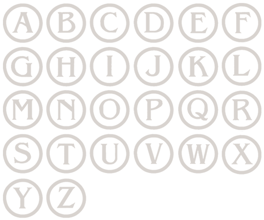 Image of all the letters in Stamp