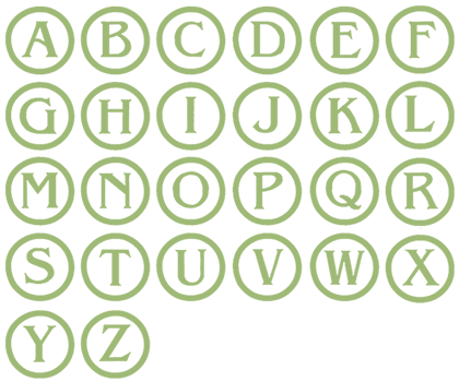 Image of all the letters in Stamp