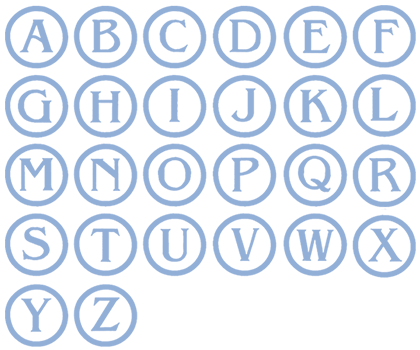 Image of all the letters in Stamp