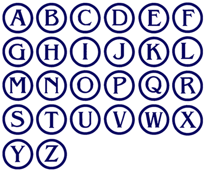 Image of all the letters in Stamp