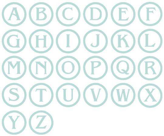 Image of all the letters in Stamp