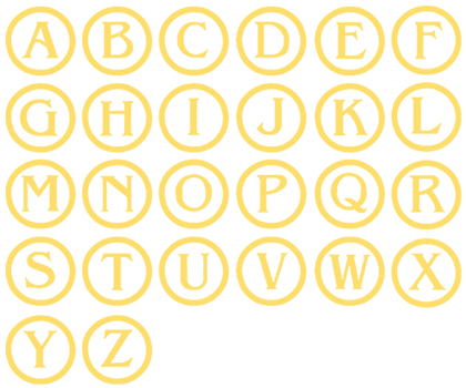 Image of all the letters in Stamp