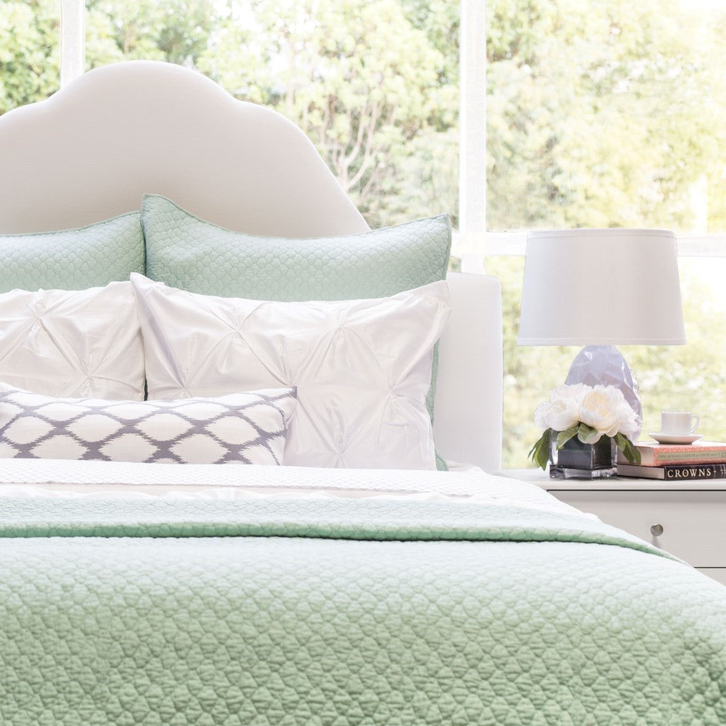 Bedroom inspiration and bedding decor | Seafoam Green Cloud Quilt Euro Sham Duvet Cover | Crane and Canopy