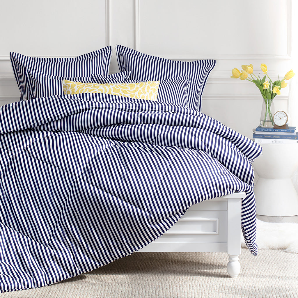 Bedroom inspiration and bedding decor | The Larkin Navy Blue Comforter Duvet Cover | Crane and Canopy