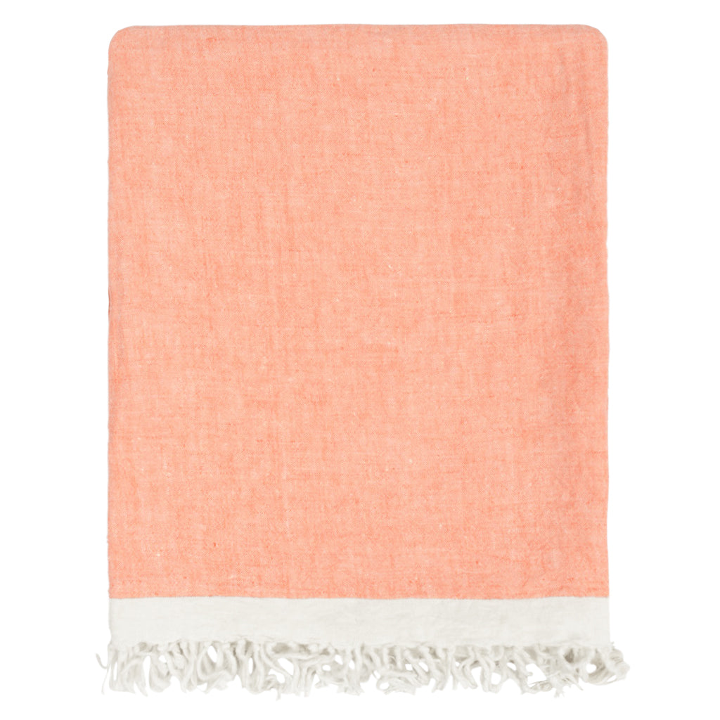 Bedroom inspiration and bedding decor | The Coral Solid Linen Throw | Crane and Canopy