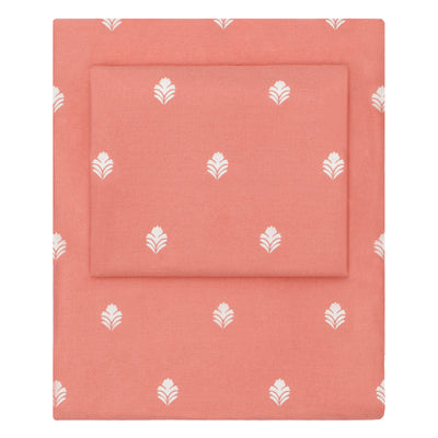 Coral Flora Sheet Set  (Fitted, Flat, & Pillow Cases)