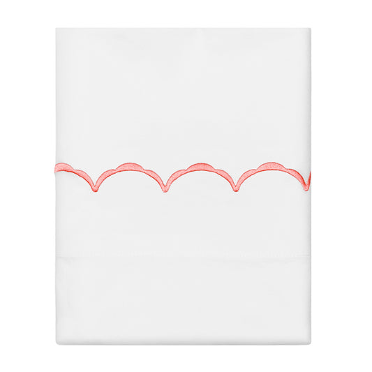 Coral Wavelet Embroidered Pillowcase Pair