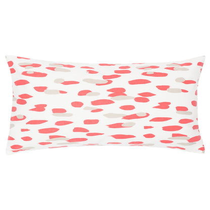 The Coral and Grey Brushstrokes Throw Pillow