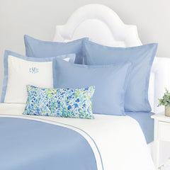 Bedroom inspiration and bedding decor | Cornflower Blue Hayes Nova Duvet Cover | Crane and Canopy