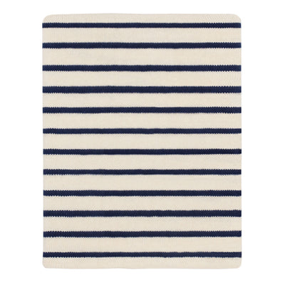 Cream Nautical Stripes Patterned Throw  