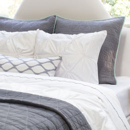 The Diamond Box-Stitch Charcoal Grey Quilt & Sham