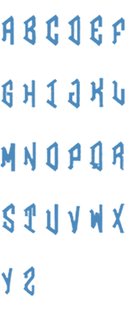 Image of all the letters in Diamond