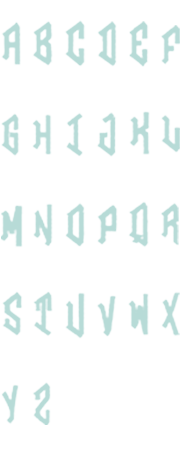 Image of all the letters in Diamond