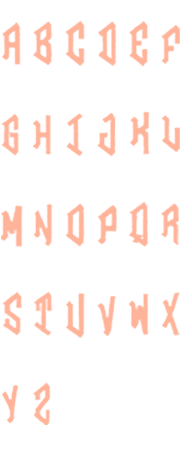 Image of all the letters in Diamond