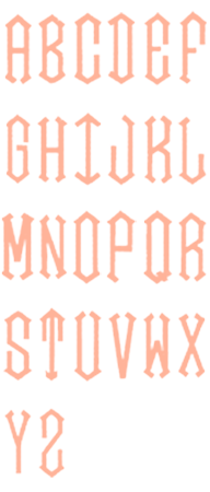 Image of all the letters in Diamond