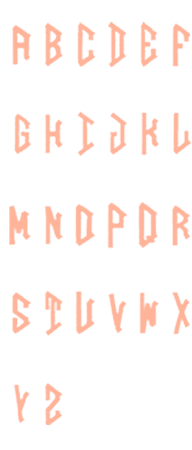 Image of all the letters in Diamond