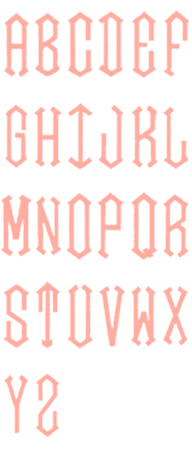 Image of all the letters in Diamond