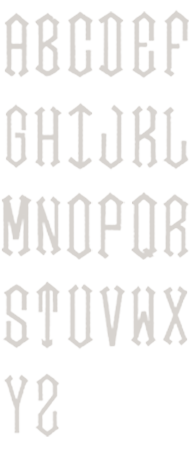 Image of all the letters in Diamond