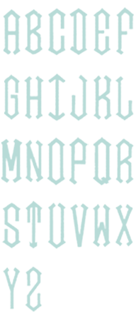 Image of all the letters in Diamond