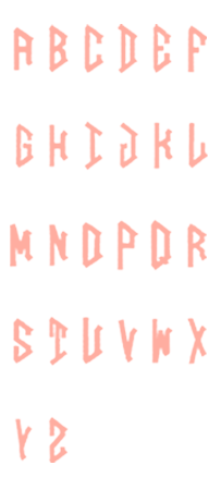 Image of all the letters in Diamond