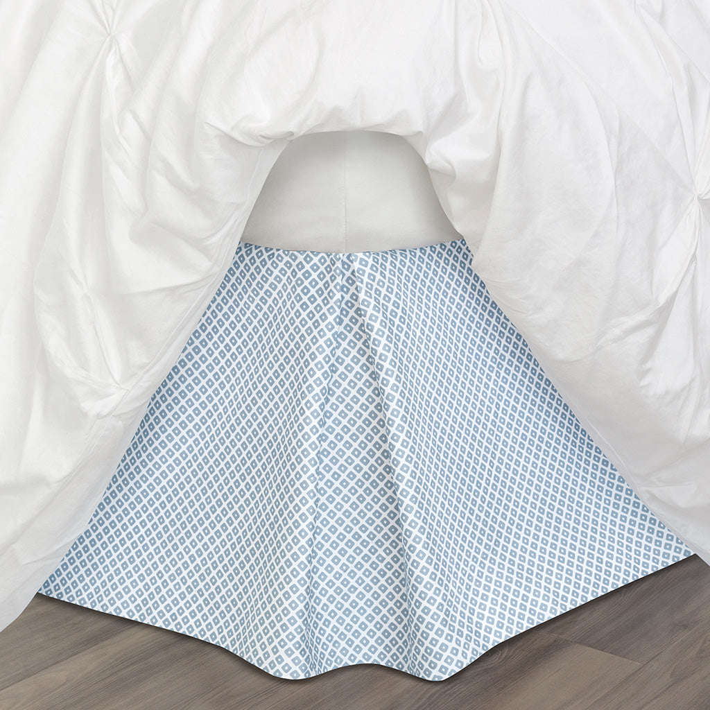 Bedroom inspiration and bedding decor | French Blue Diamonds Bed Skirt Duvet Cover | Crane and Canopy
