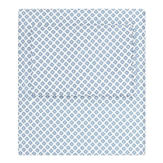 French Blue Diamonds Pillowcase Pair