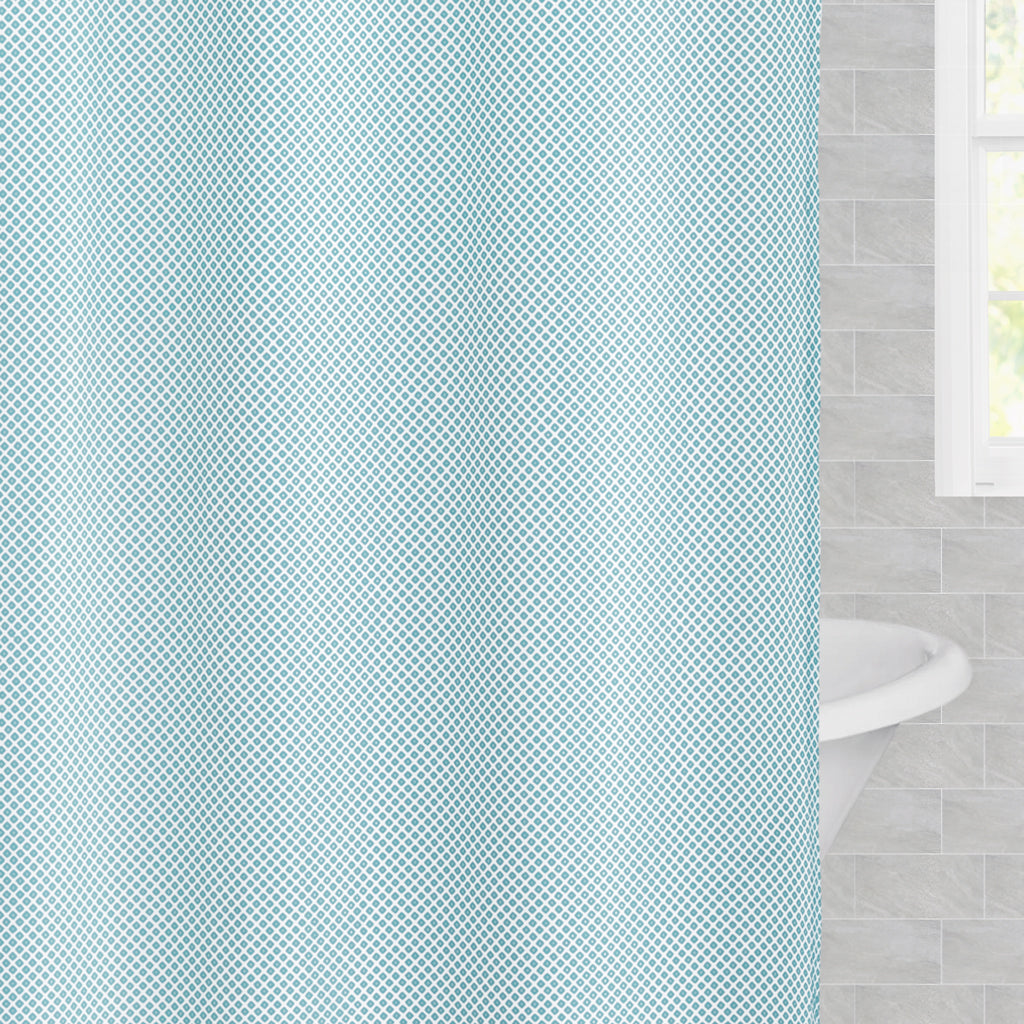 Bedroom inspiration and bedding decor | The Turquoise Diamonds Shower Curtain Duvet Cover | Crane and Canopy