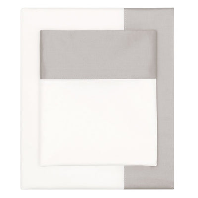 Dove Grey Border Sheet Set (Fitted, Flat, & Pillow Cases)
