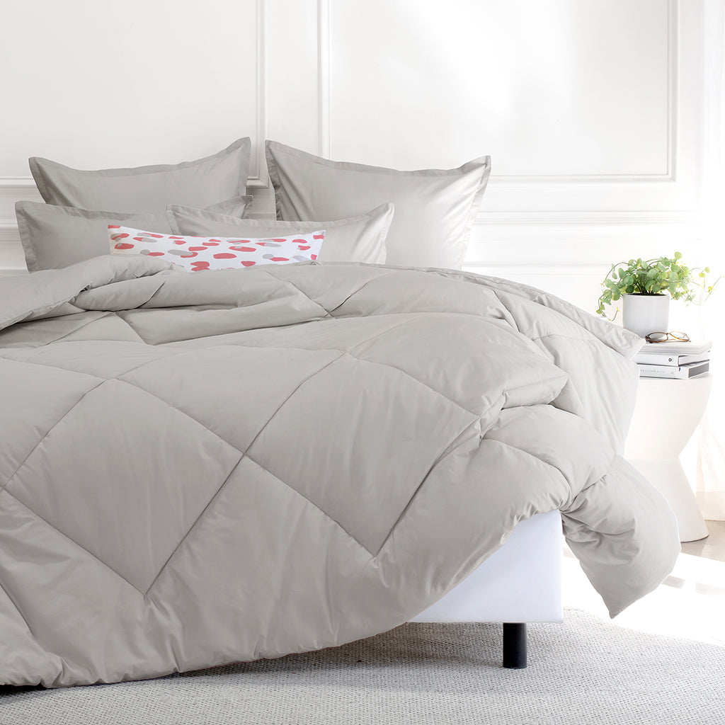 Bedroom inspiration and bedding decor | Dove Grey Comforter Duvet Cover | Crane and Canopy