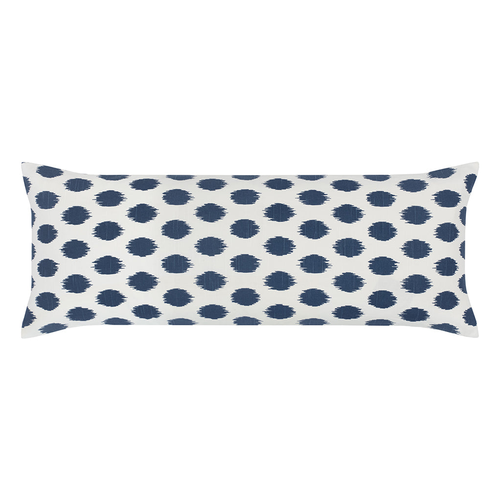 Blue ikat top lumbar pillow