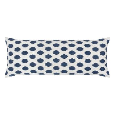 The Dusk Blue Ikat Dot Extra Long Lumbar Throw Pillow