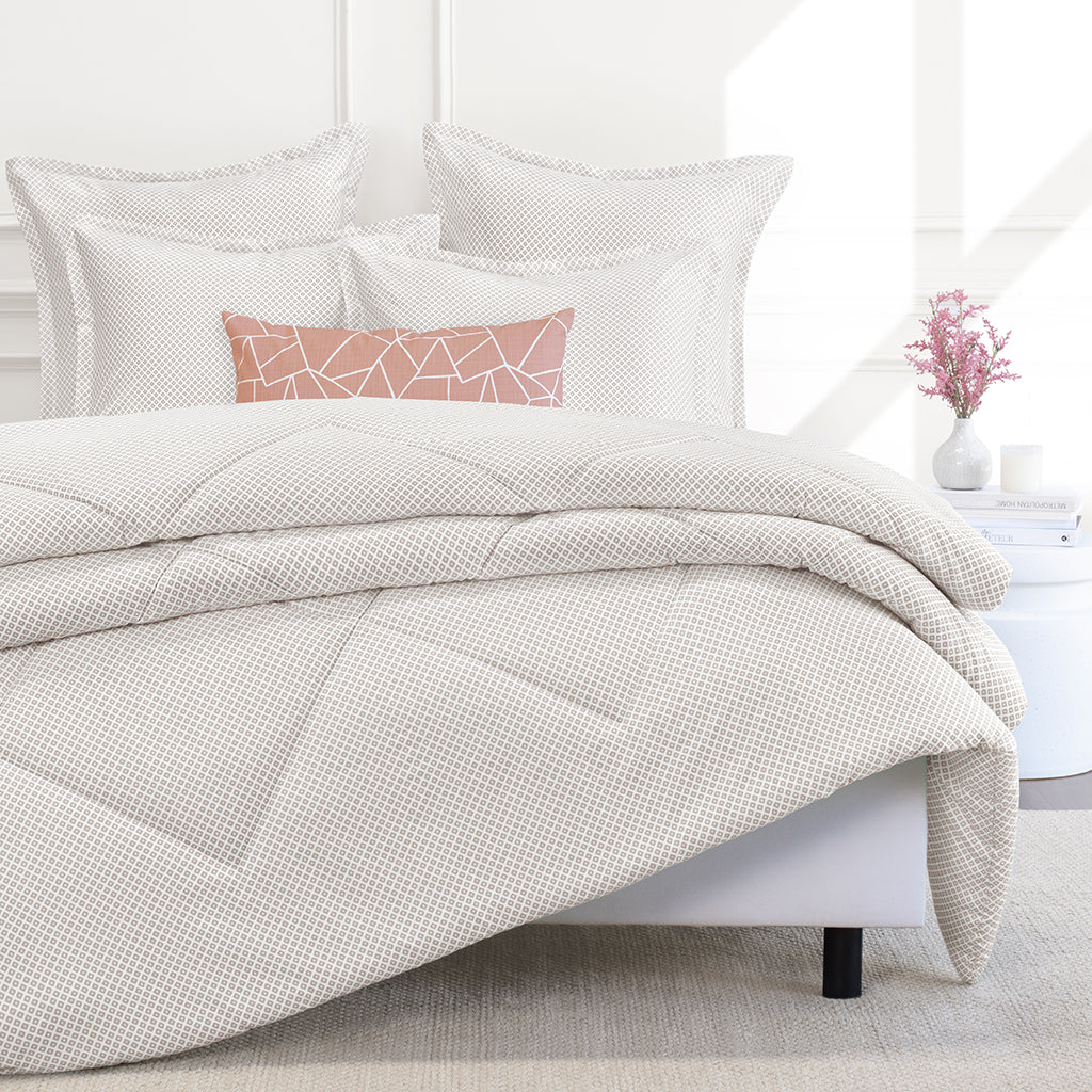 Bedroom inspiration and bedding decor | Edie Taupe Flange Sham Pair Duvet Cover | Crane and Canopy