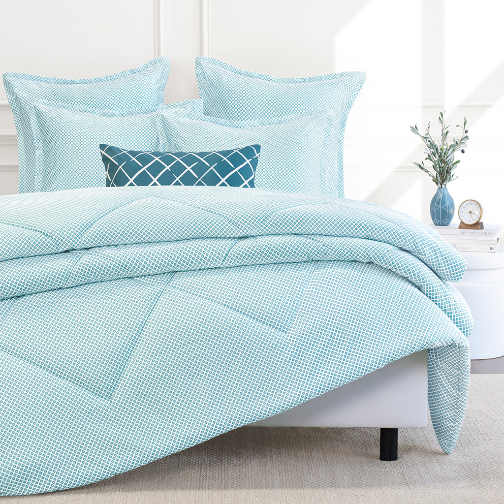 Bedroom inspiration and bedding decor | Edie Turquoise Euro Flange Sham Duvet Cover | Crane and Canopy