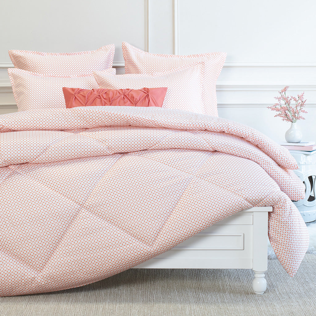 Bedroom inspiration and bedding decor | Ellis Coral Comforter Duvet Cover | Crane and Canopy