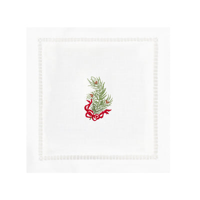 The Holiday Embroidered Hemstitched Lavender Sachet